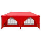 Tente de réception pliable avec parois Rouge 3x6 m