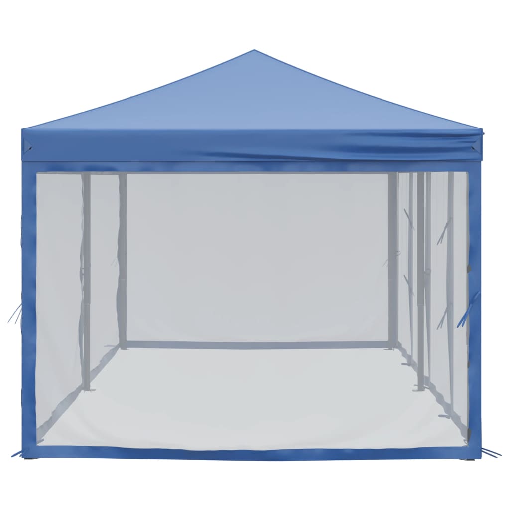 Tente de réception pliable avec parois Bleu 3x6 m