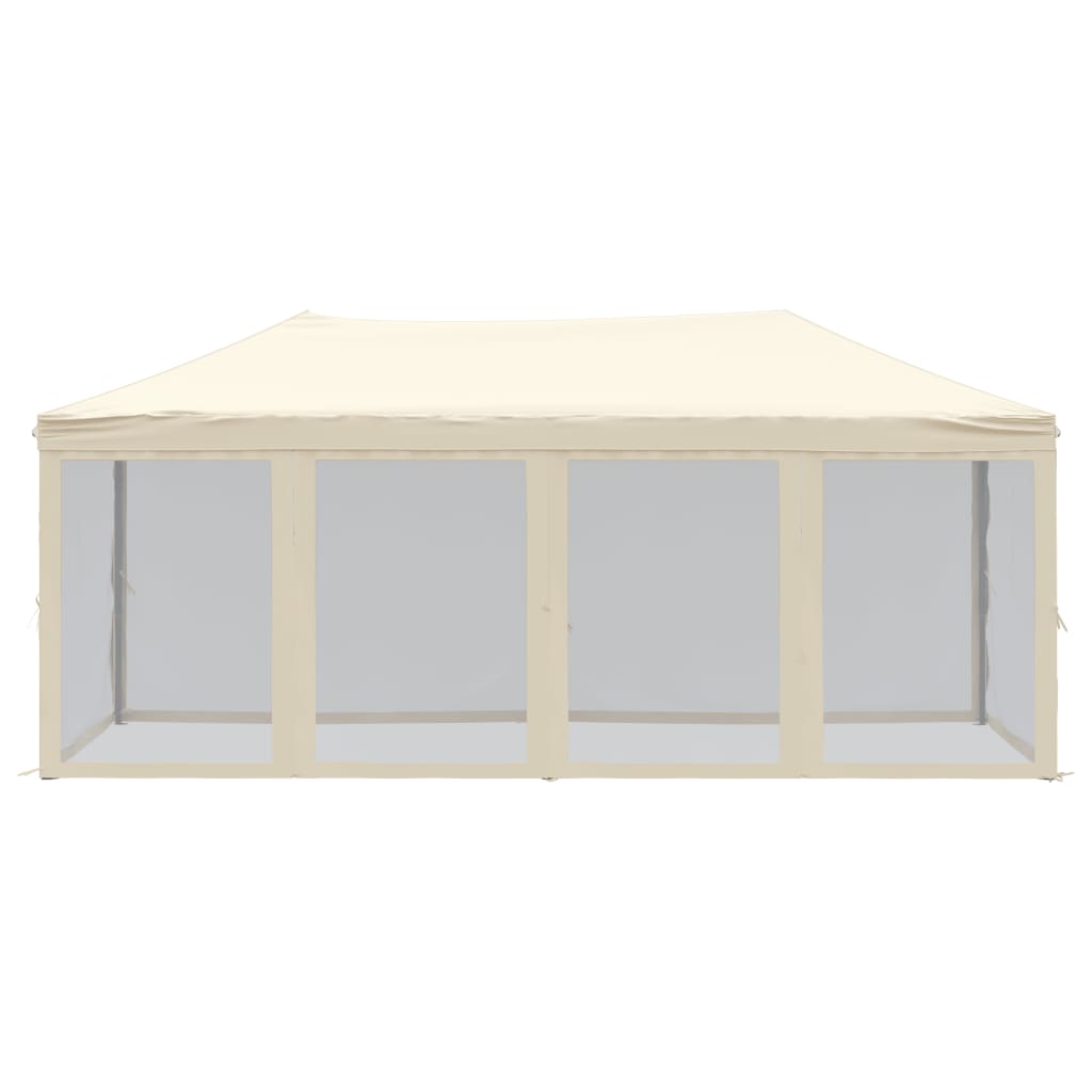 Tente de réception pliable avec parois Crème 3x6 m