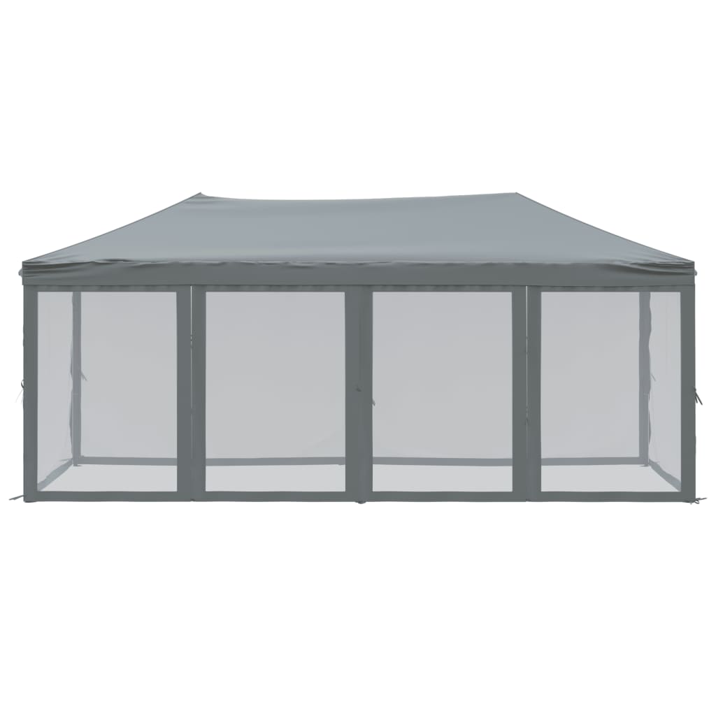 Tente de réception pliable avec parois Anthracite 3x6 m