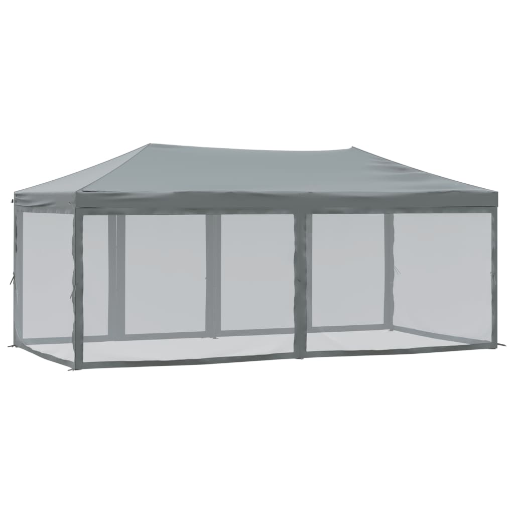 Tente de réception pliable avec parois Anthracite 3x6 m