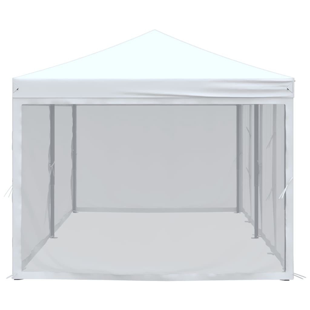 Tente de réception pliable avec parois Blanc 3x6 m