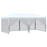 Tente de réception pliable avec parois Blanc 3x6 m