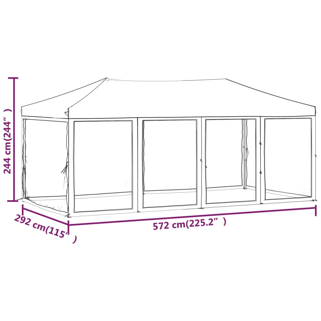 Folding reception tent with walls White 3x6 m