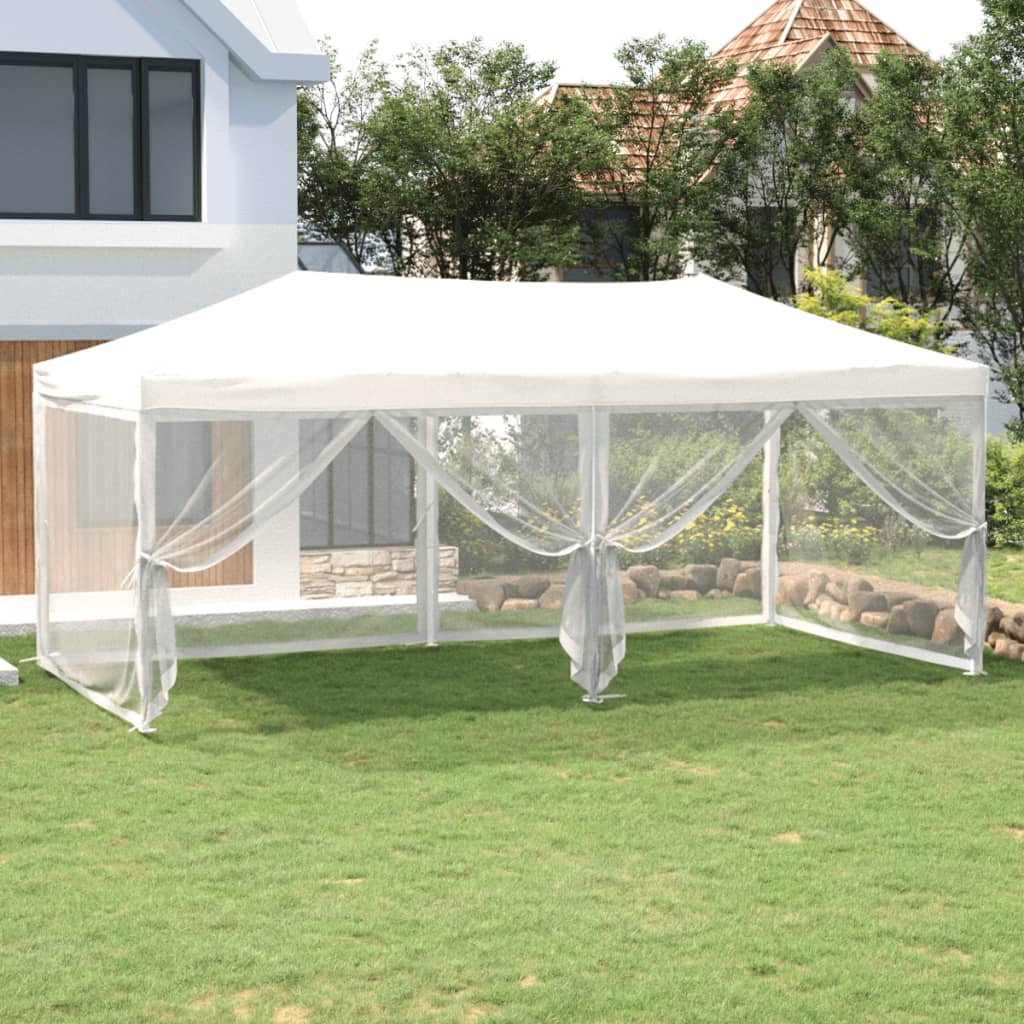 Folding reception tent with walls White 3x6 m