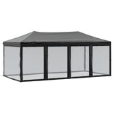 Folding reception tent with walls Black 3x6 m