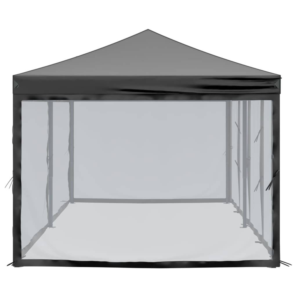 Tente de réception pliable avec parois Noir 3x6 m