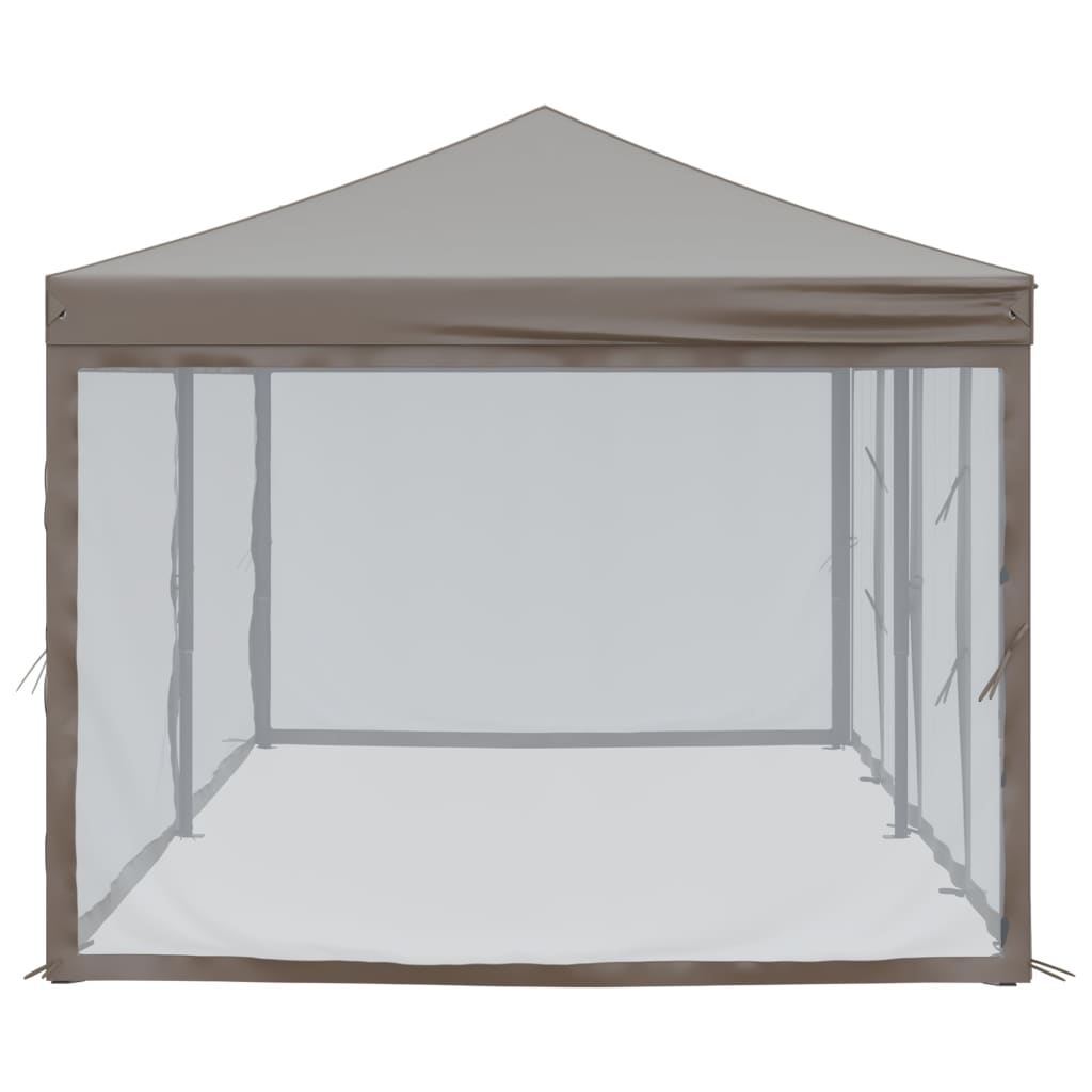 Tente de réception pliable avec parois Taupe 3x6 m