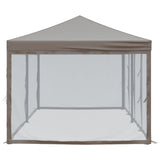 Tente de réception pliable avec parois Taupe 3x6 m