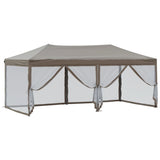 Tente de réception pliable avec parois Taupe 3x6 m