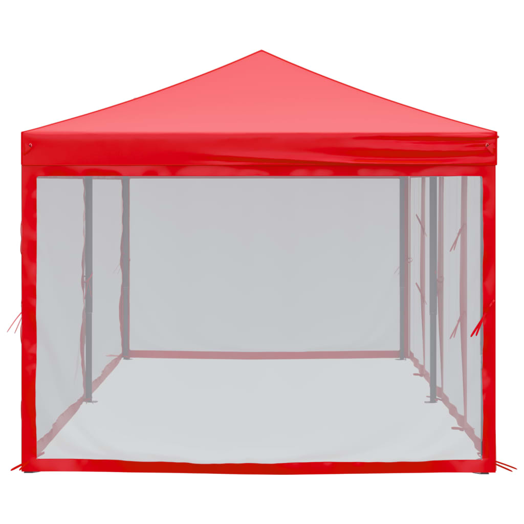 Tente de réception pliable avec parois Rouge 3x6 m