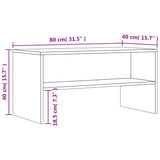 Meuble TV chêne fumé 80x40x40 cm bois d'ingénierie