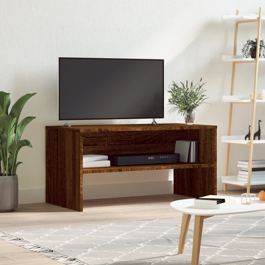 TV cabinet brown oak 80x40x40 cm engineered wood