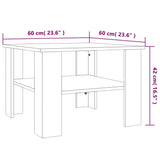 Table basse Sonoma gris 60x60x42 cm Bois d'ingénierie