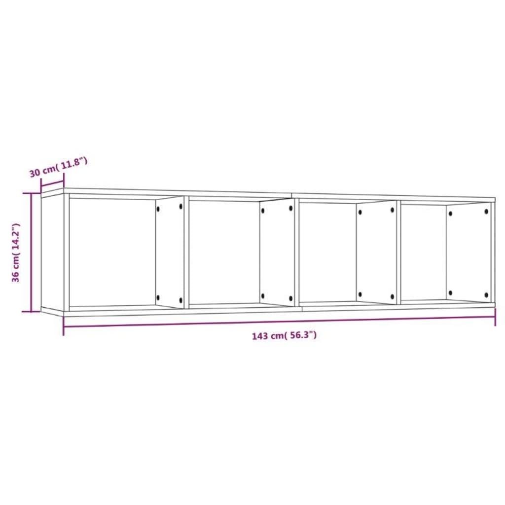 Bibliothèque/Meuble TV Sonoma gris 143x30x36cm Bois ingénierie