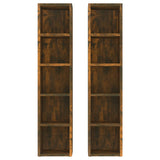 Armoires à CD 2 pcs Chêne fumé 21x16x93,5 cm Bois d'ingénierie