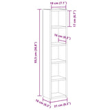 Armoires à CD 2 pcs Chêne fumé 21x16x93,5 cm Bois d'ingénierie