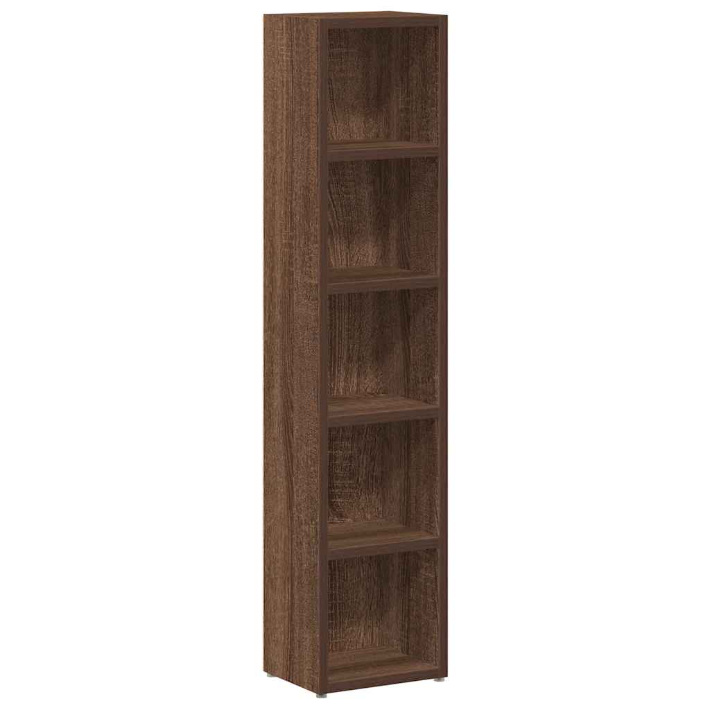 Armoires à CD 2 pcs Chêne marron 21x16x93,5cm Bois d'ingénierie