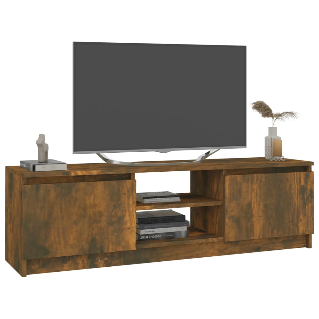 Meuble TV Chêne fumé 120x30x35,5 cm Bois d'ingénierie