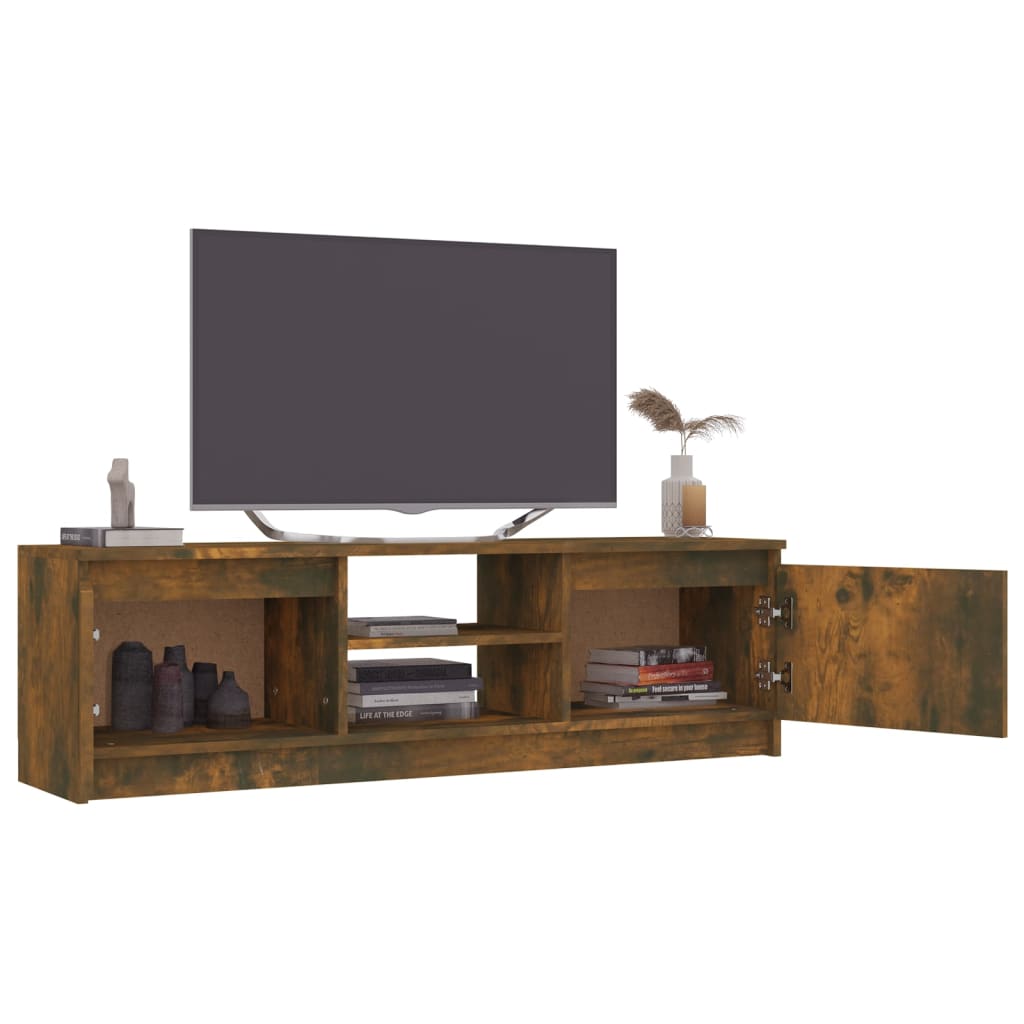 Meuble TV Chêne fumé 120x30x35,5 cm Bois d'ingénierie