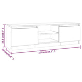 Meuble TV Chêne fumé 120x30x35,5 cm Bois d'ingénierie