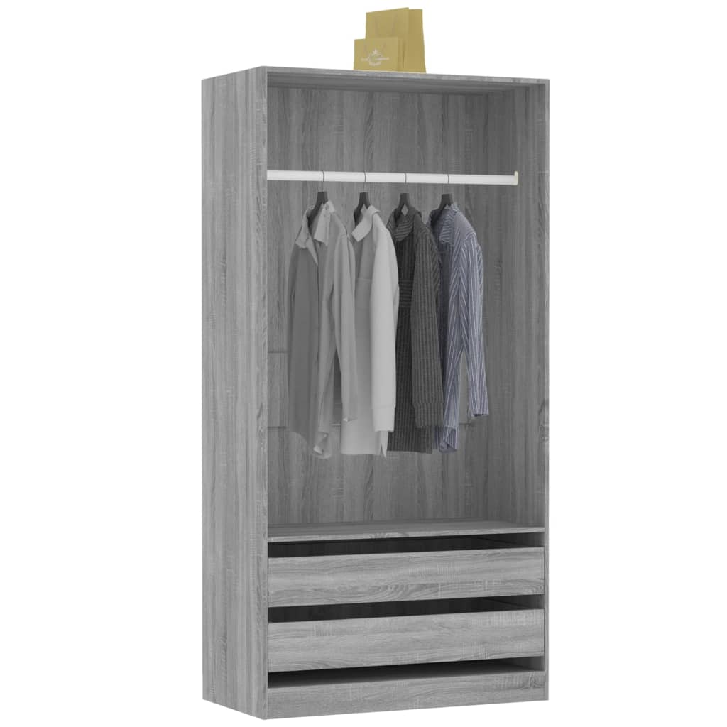 Garde-robe Sonoma gris 100x50x200 cm Bois d'ingénierie