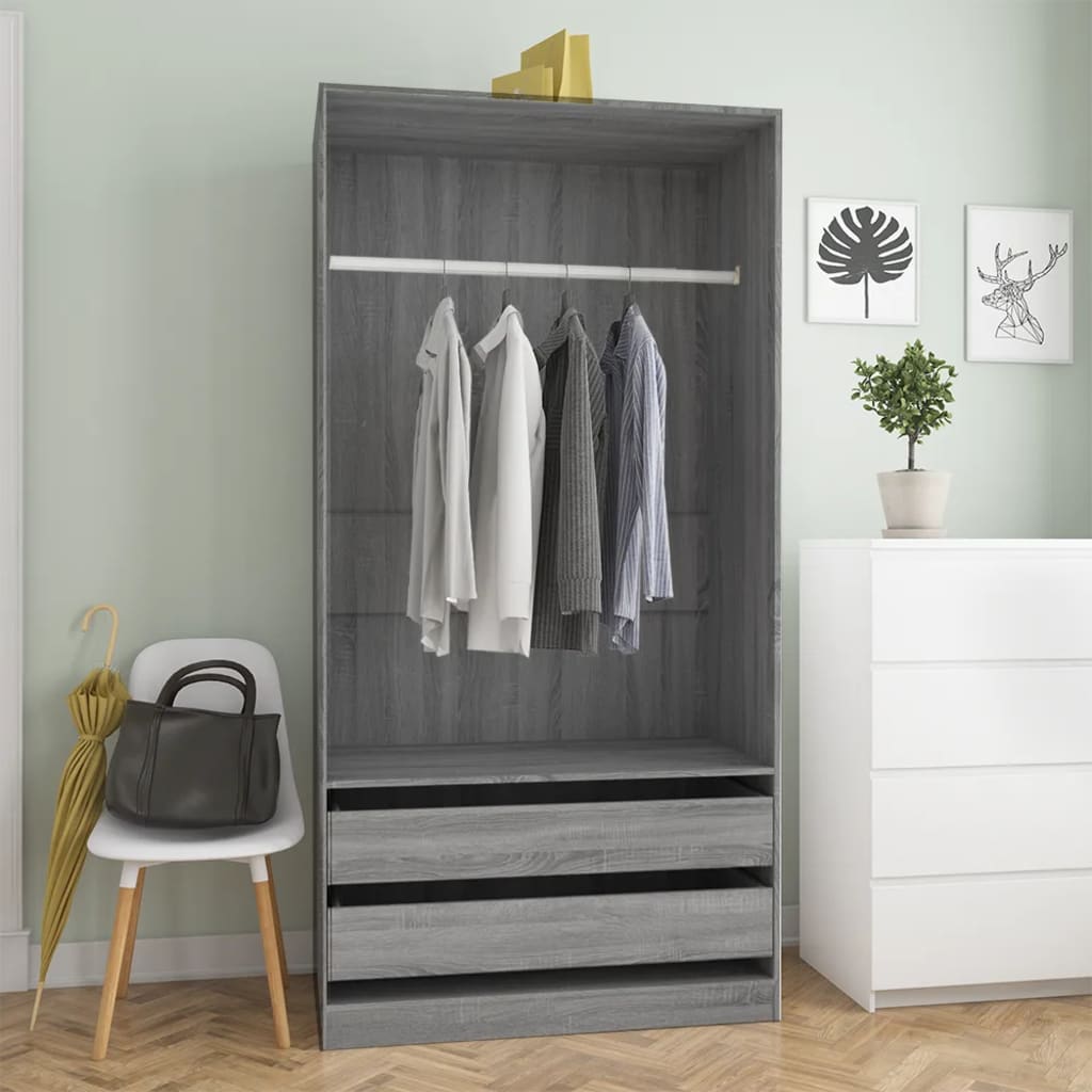 Garde-robe Sonoma gris 100x50x200 cm Bois d'ingénierie