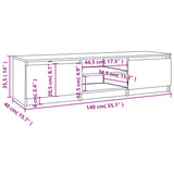 Meuble TV Sonoma gris 140x40x35,5 cm Bois d'ingénierie