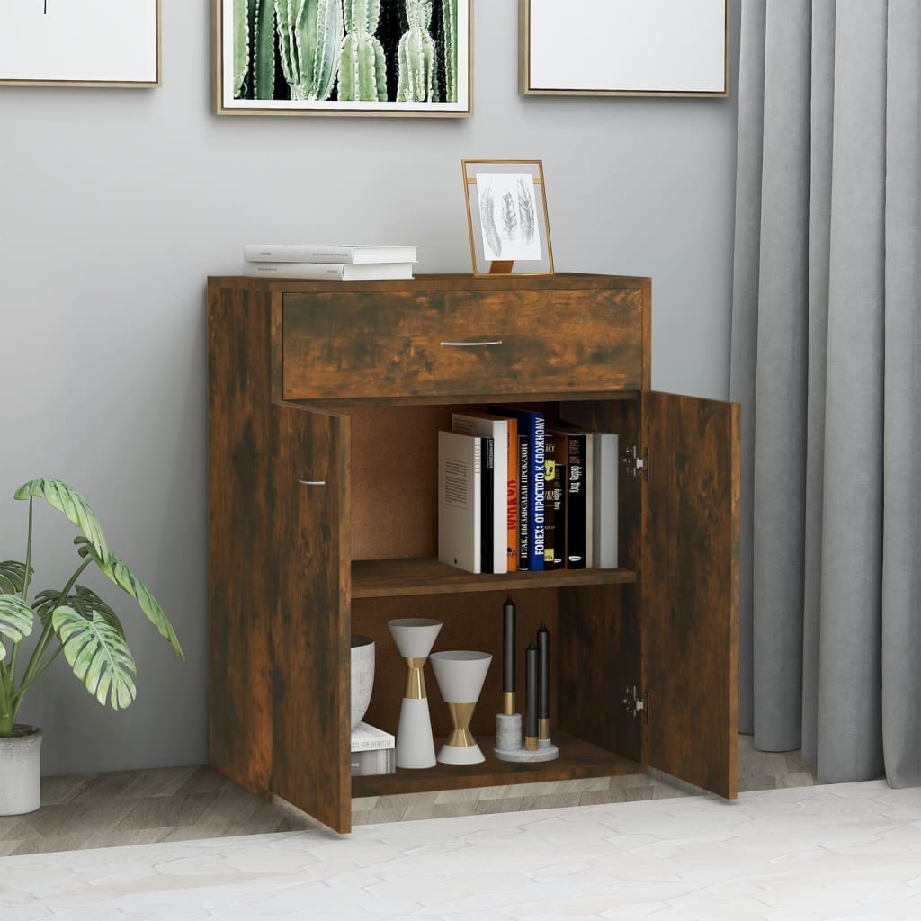 Buffet Chêne fumé 60x30x75 cm Bois d'ingénierie