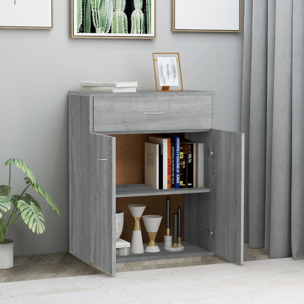 Sonoma gray sideboard 60x30x75 cm Engineered wood