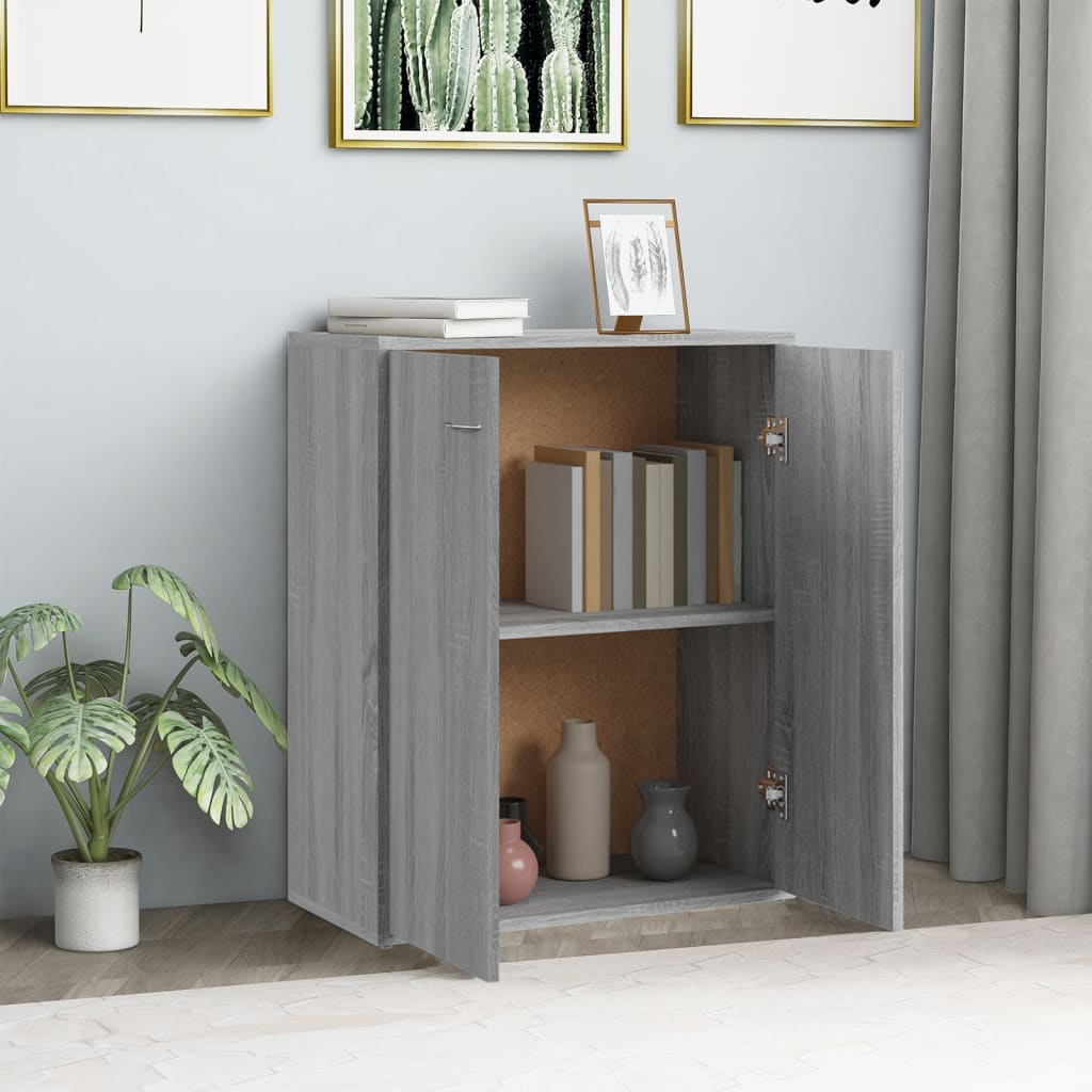 Sonoma graues Sideboard 60x30x75 cm Holzwerkstoff