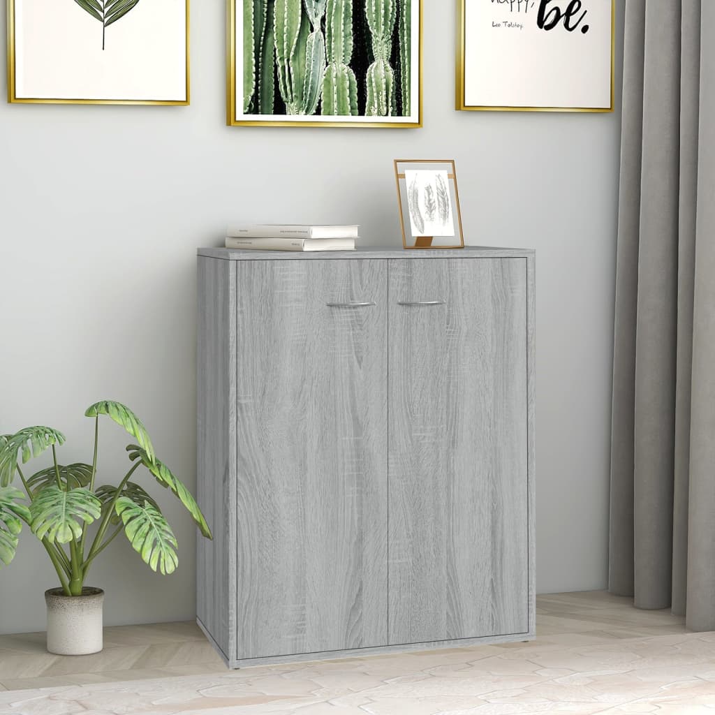 Sonoma graues Sideboard 60x30x75 cm Holzwerkstoff