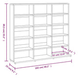 Armoire à CD Chêne fumé 102x23x89,5 cm Bois d'ingénierie