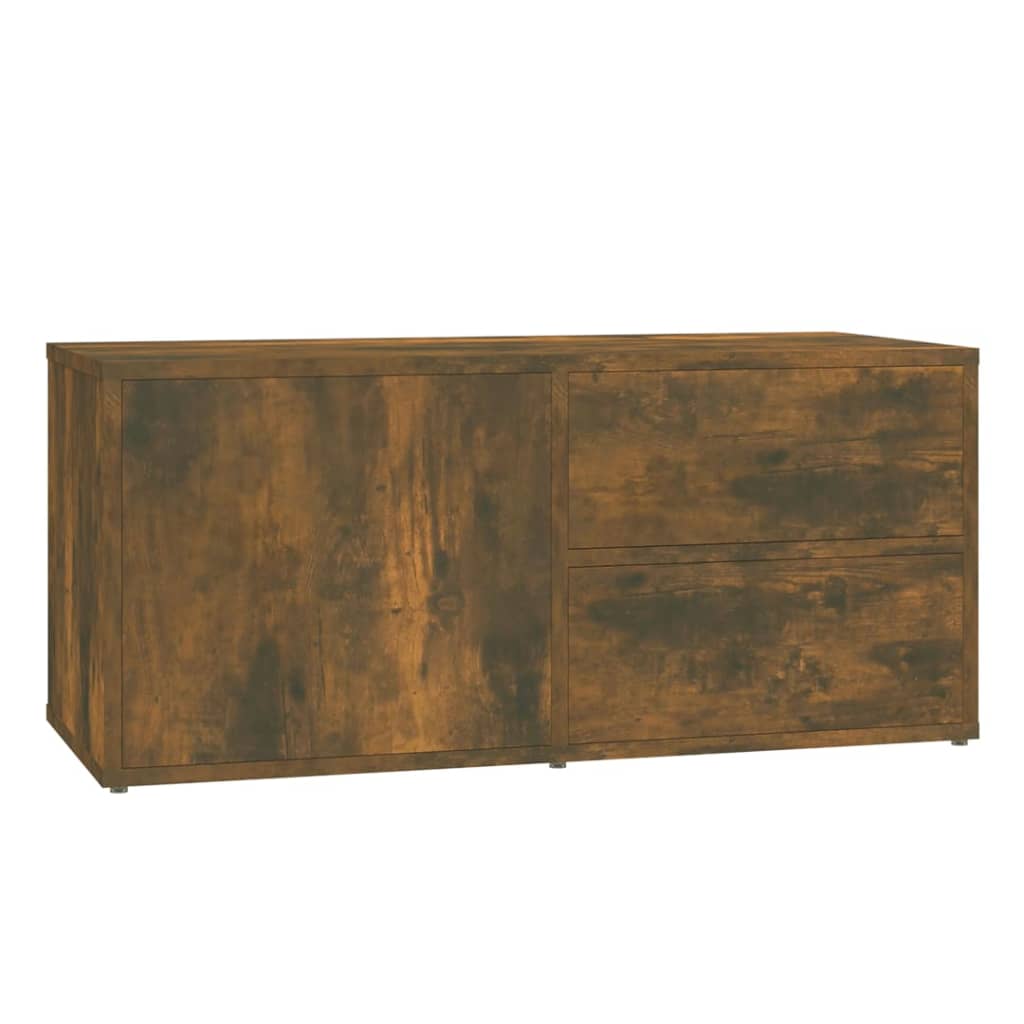 Meuble TV Chêne fumé 80x34x36 cm Bois d'ingénierie