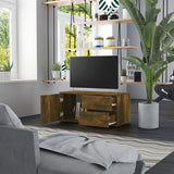 Meuble TV Chêne fumé 80x34x36 cm Bois d'ingénierie