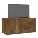 Meuble TV Chêne fumé 80x34x36 cm Bois d'ingénierie