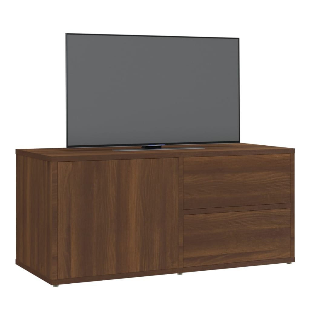 Meuble TV Chêne marron 80x34x36 cm Bois d'ingénierie