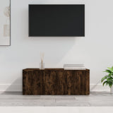 Meuble TV Chêne fumé 80x34x30 cm Bois d'ingénierie