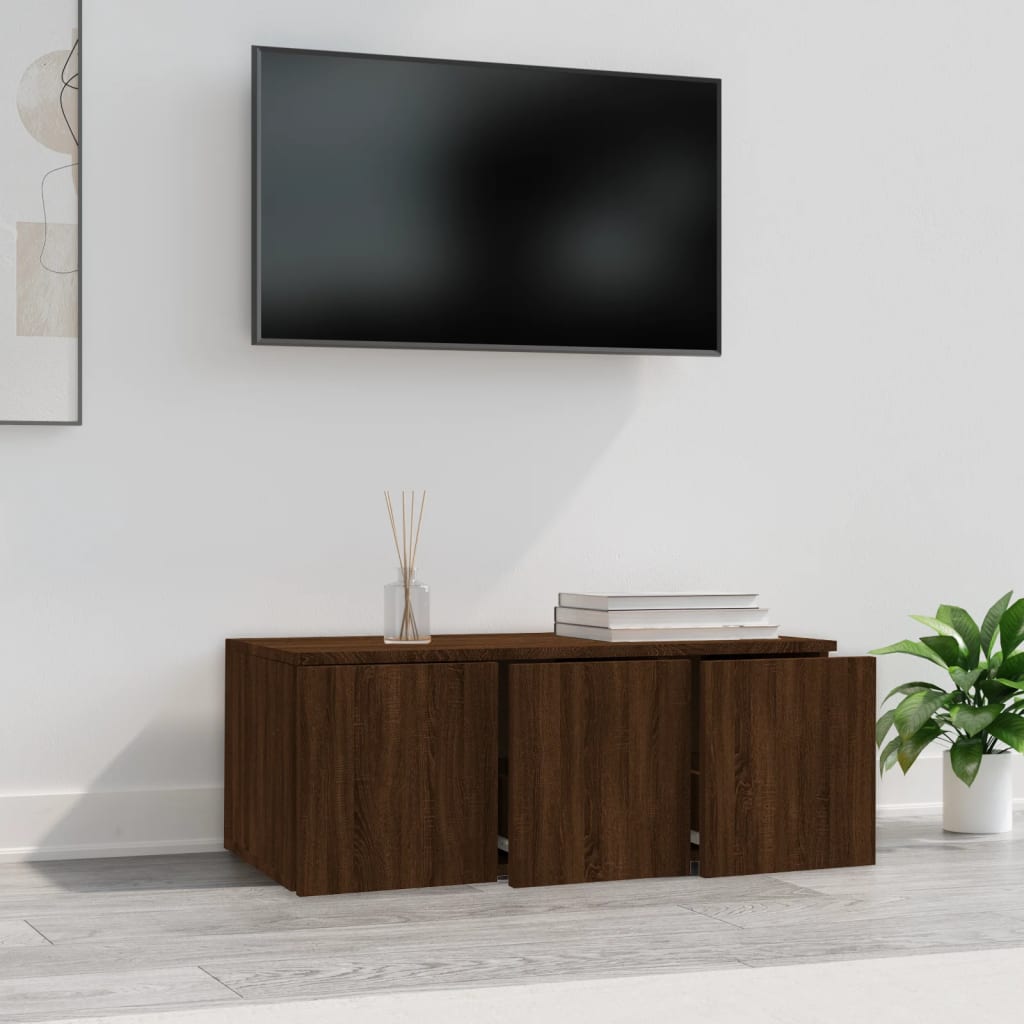 TV cabinet Brown oak 80x34x30 cm Engineered wood