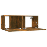 Meuble TV chêne fumé 80x30x30 cm bois d'ingénierie