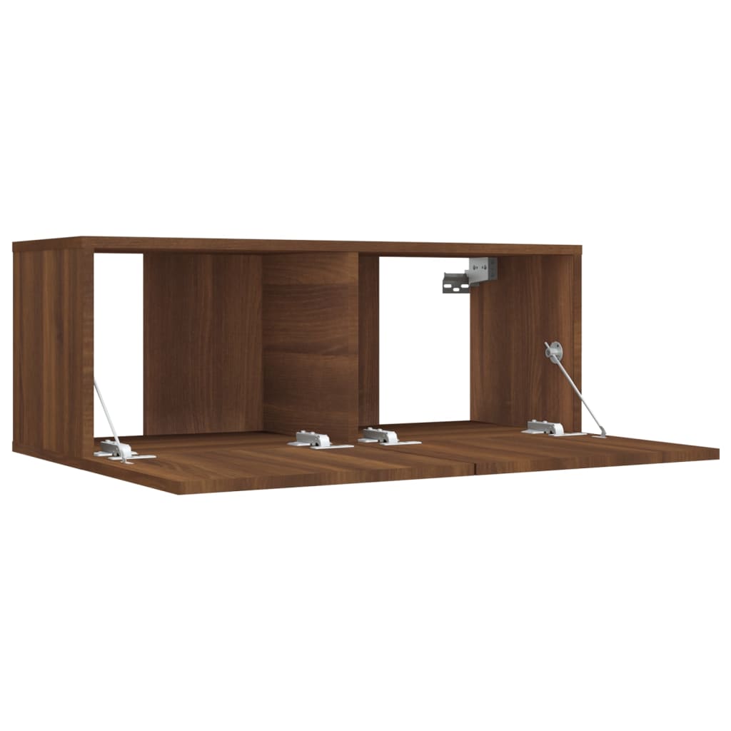 Meuble TV chêne marron 80x30x30 cm bois d'ingénierie