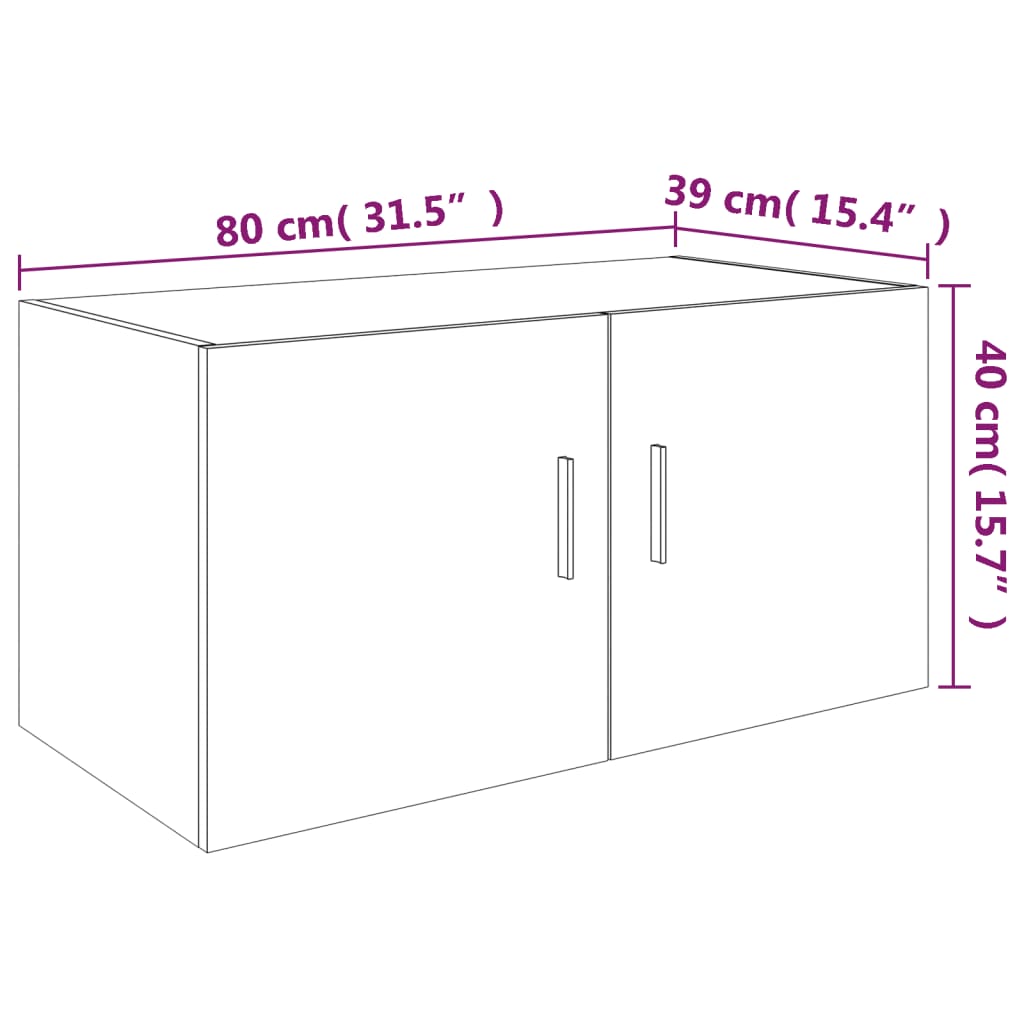 Armoire murale Sonoma gris 80x39x40 cm Bois d'ingénierie