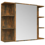 Armoire à miroir de salle de bain Chêne fumé 80x20,5x64 cm Bois