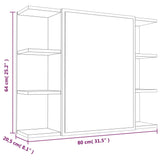 Badezimmerspiegelschrank Braune Eiche 80x20,5x64 cm Holz