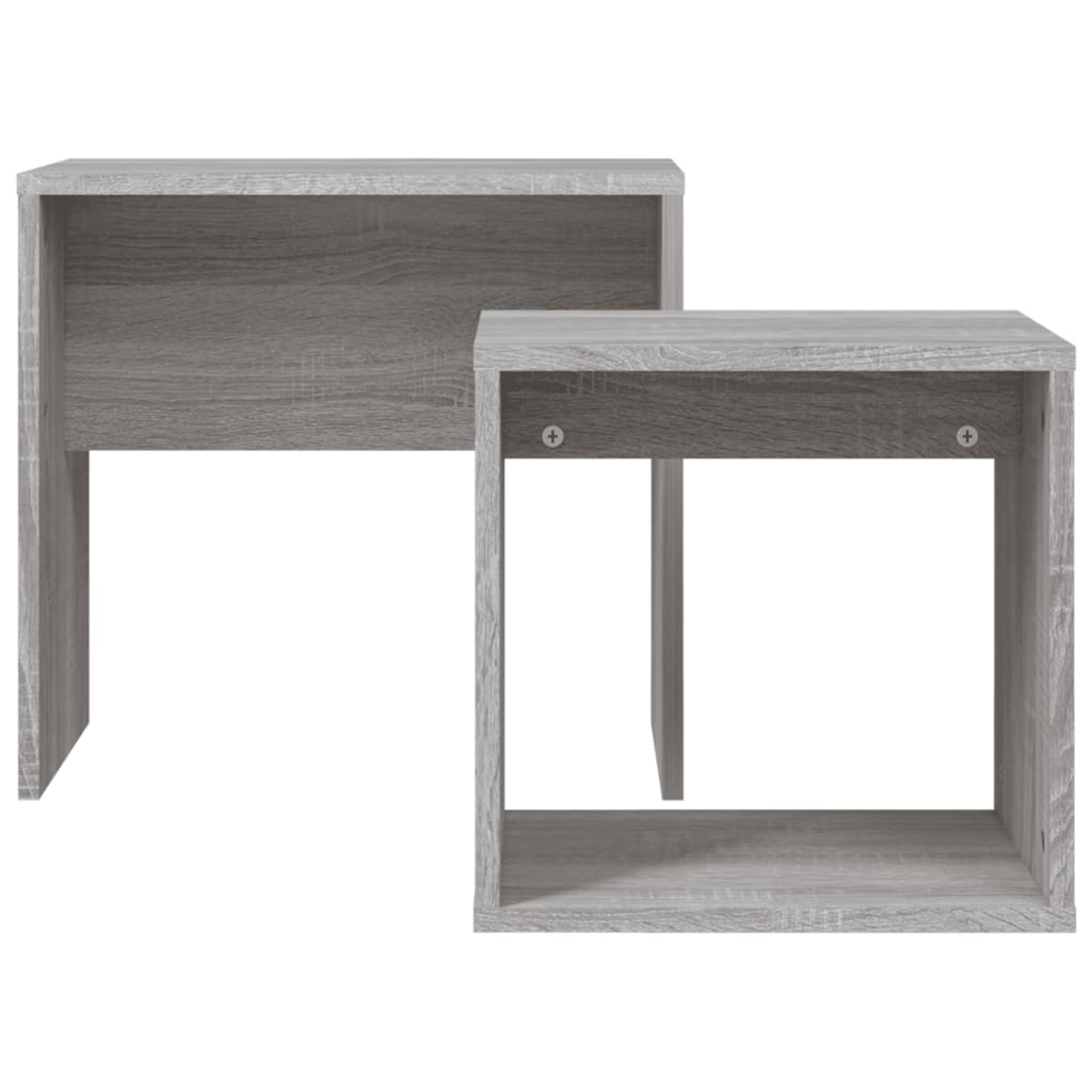 Tables basses gigognes 2 pcs sonoma gris bois d'ingénierie