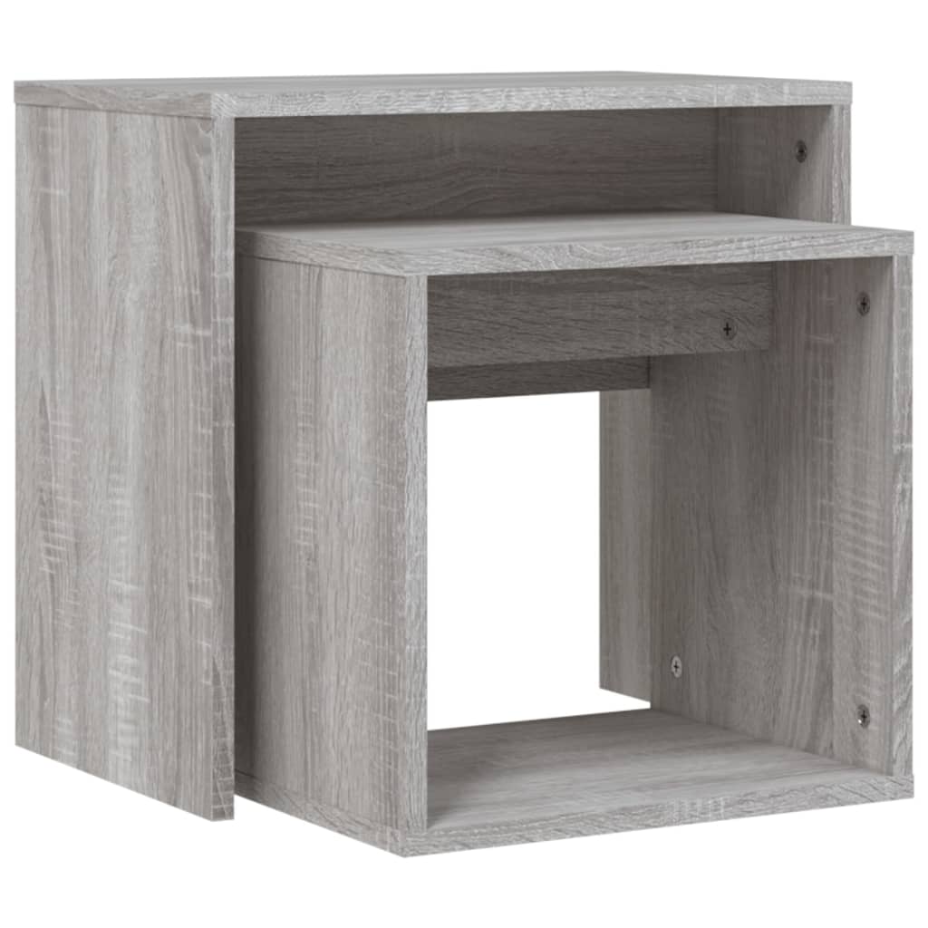 Nesting Coffee Tables 2 pcs Sonoma Gray Engineered Wood