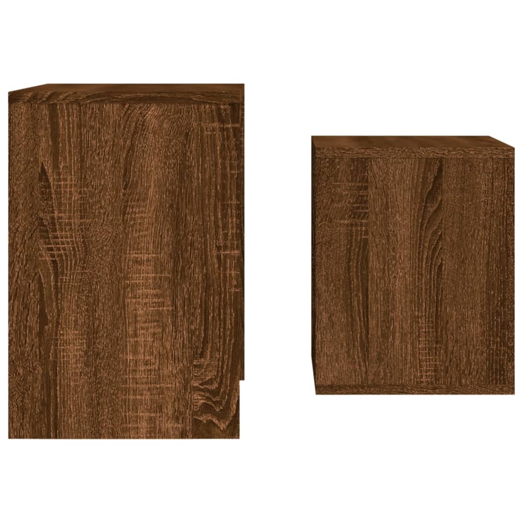 Tables basses gigognes 2 pcs chêne marron bois d'ingénierie