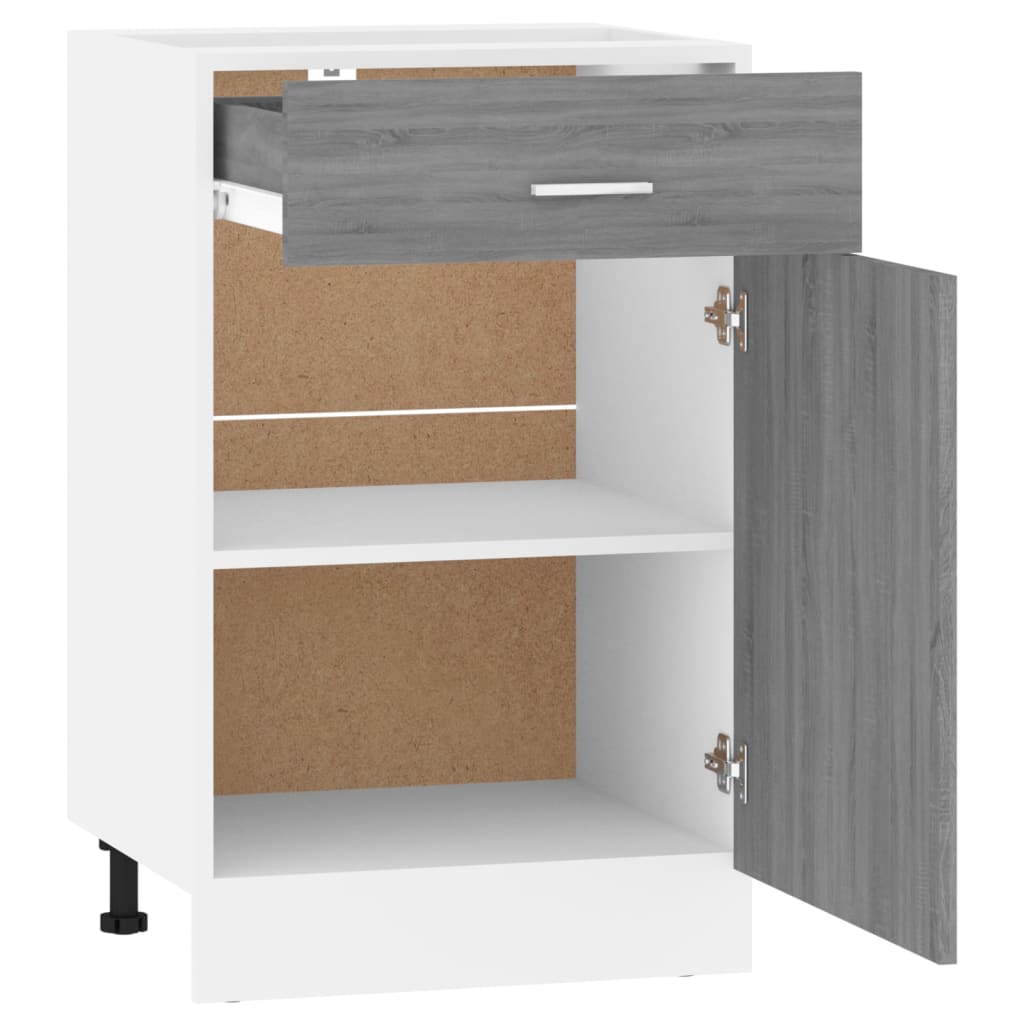 Armoire de plancher à tiroir Sonoma gris 50x46x81,5 cm