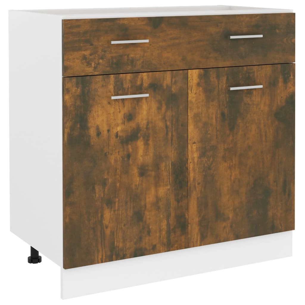 Armoire de plancher à tiroir Chêne fumé 80x46x81,5 cm