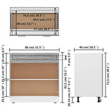 Armoire de plancher à tiroir Sonoma gris 80x46x81,5 cm